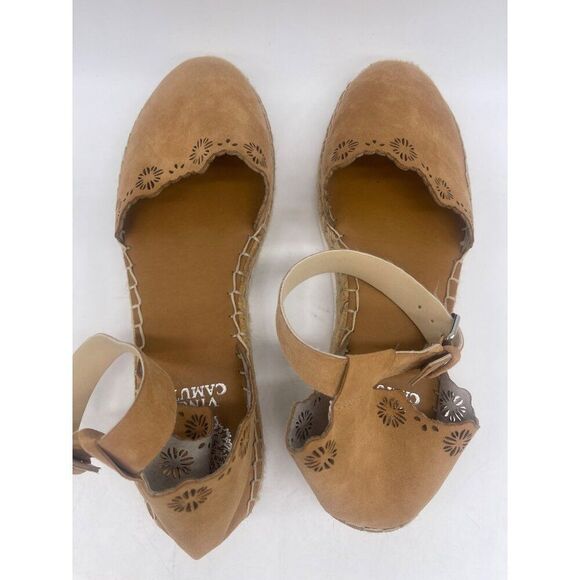 Vince Camuto Women Tan Lazer Cut Espadrille Sandals Size  9.5 - Picture 6 of 9